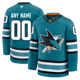 Miehille NHL San Jose Sharks Pelipaita Custom Fanatics Premium 2024-25 koti Teal